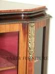 Antique Mahogany French Style Corner Vitrine Curio Display Cabinet 