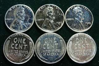   Steel Lincoln Cent. Wartime Pennies 1943 P D S.   