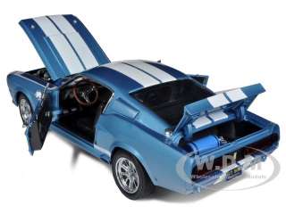 1967 SHELBY MUSTANG GT500 BLUE W WHITE STRIPES 1/18 BY SHELBY 