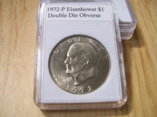 1972 P Ike Eisenhower $1 Dollar Slabbed Coin Double Die Obverse DDO 