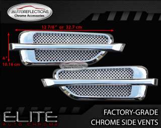 2007 2012 Chevy Suburban Chrome Side Vent, Single Bar w/ Chrome Mesh