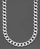    Mens Sterling Silver Curb Link Necklace  