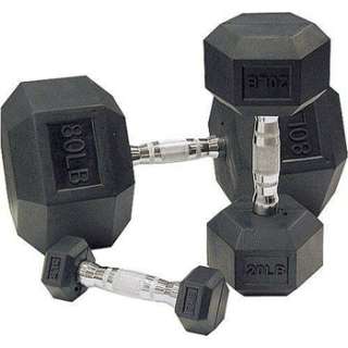 Body Solid Rubber Hex Dumbbell 80 100Lb Pairs  