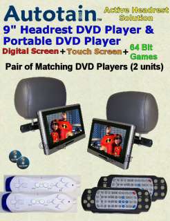   Style Active Headrest 9 Touch Screen Car Portable DVD Player Autotain