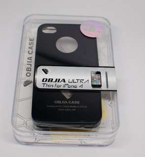 Objia Acrylic Bumper with Posted Back Cover for iPhone 4   Black