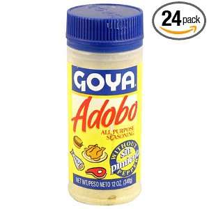 Goya Adobo sin Pimiento (without Pepper), 12 Ounce Units (Pack of 24 