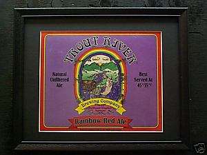 TROUT RIVER RAINBOW RED ALE BEER SIGN #180  