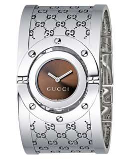 Gucci Watch, Womens Twirl Collection Stainless Steel Bangle Bracelet 