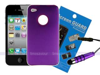 Purple Aluminum Silicone Hybrid Case+Screen Protector+Stylus for 
