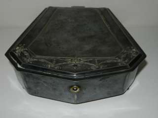 ANTIQUE DERBY SILVER PLATE JEWELRY BOX  