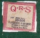 ANTIQUE Q. R. S. PIANO ROLL MUSIC, PLAYGROUND IN MY MIND 10 504