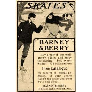  1903 Vintage Ad Barney Berry Ice Skates Skating Skaters 