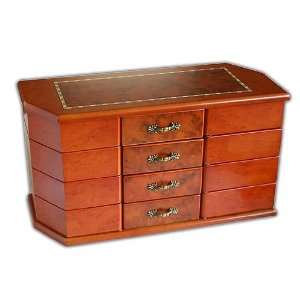 Incredible Dresser Jewelry Chest With Deep Walnut Finish And Antique 