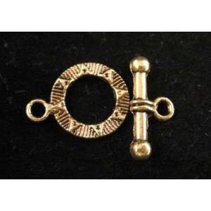  #70510 Antique gold lead safe pewter clasp, 19x14mm aztec 