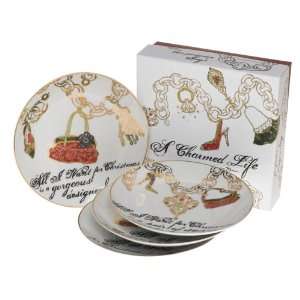   Charmed Life Set of 4 Appetizer Plates, Gift boxed