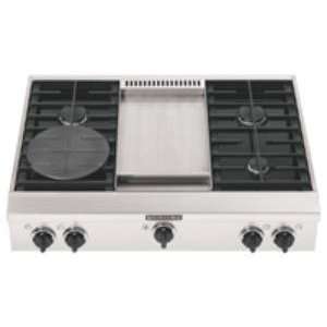   Gas Cooktop with Simmer Plate & Grille/Griddle 4 Burners w/ Griddle