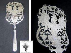 Antique French Sterling Silver Asparagus Server Dragon  