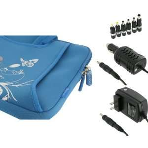  Neoprene Netbook Sleeve Case with 12v Car and Wall Charger for ASUS 