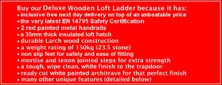 Deluxe Wooden Loft/Attic Ladder   Frame 1300mm x 545mm  