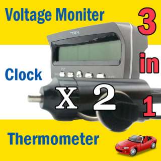 Car Alarm Battery LCD Monitor Display Temperature Thermometer Time 