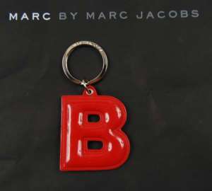 MARC JACOBS Alphabet B Key Chain Red NEW  