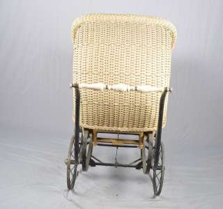 Antique Early 1900s Wicker Baby Pram Stroller Carriage in Excellent 