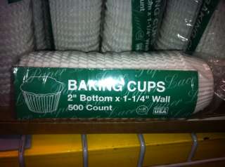 500pcs White Standard Baking Cups(2bottomx 1.25wall)  