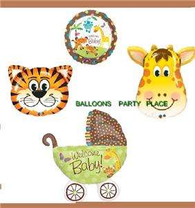 NEWBORN BABY SAFARI tiger giraffe elephant balloon decorations 