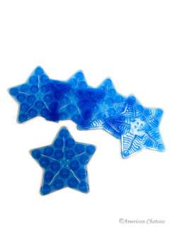 Set 5 Blue Star Anti Non Slip Bath Shower Mats Stickers  
