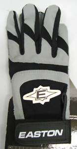 Easton Magnum Youth Batting Gloves Black Gray Large NEW  