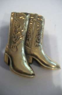 Vintage COWBOY Boots Baron Brass Belt Buckle, Cool  