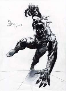   Pencil/Ink Comic Art   Black Panther Drawing Marvel Comics  