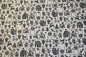   Cotton Fabric Pictoral Tiny Victorian Black & Off White to Cream 12 YD
