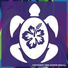 Turtle Hawaiian surf Decal window flowers Hawaii Honu items in Schpoe 