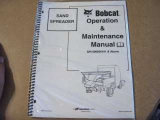 Bobcat skid loader & UTV sand spreader owners manual  