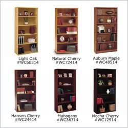   Furniture Series C 5 Shelf Wood Open Double Hansen Cherry Bookcase