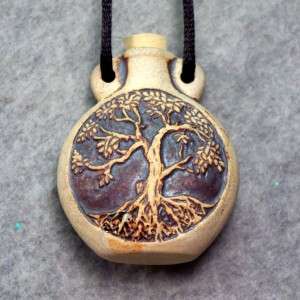 Tree of Life Ceramic Bottle Chakra Amulet Pendant Reiki  