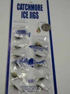 Brand New Catchmore Ice Jigs Darby Style USA Perch,Nickel Back 