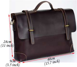 Mens Slick Leather Briefcases Business case Laptop Bags Tote  
