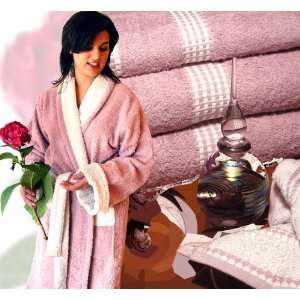   Large) and Towels Set in Bi face Sophisticated Technique (Antique Rose