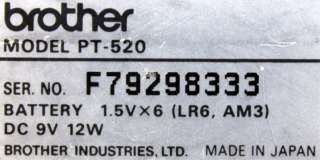 Brother P Touch Extra PT 520 Label Maker  