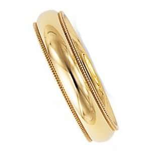   18kt Gold with Beaded Edge, Comfort Fit Style MIR05 , Finger Size 4¾