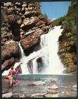 1953 Fly Fishing Waterfall original calendar print
