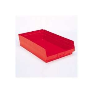  23x6x4 Akro Mils Shelf Bins (Lot of 6)   RED
