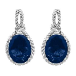 Sterling Silver Simulated Sapphire Earring   White product details 