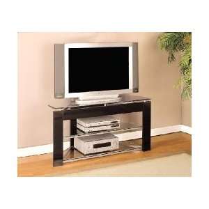  Powell Black TV Stands with Tempered Glass