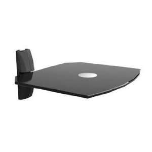 TechSol Premium TAV10 B Black Glass Floating Wall Shelf System Bracket 