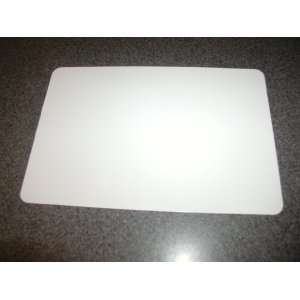 NINE (9) BLANK WHITE SHEETS OR SIGNS WITH ROUND CORNERS. ALUMINUM. NO 