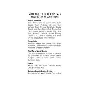 Blood Type AB Avoid Wallet Card