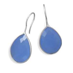  Faceted Blue Chalcedony Earrings Jewelry